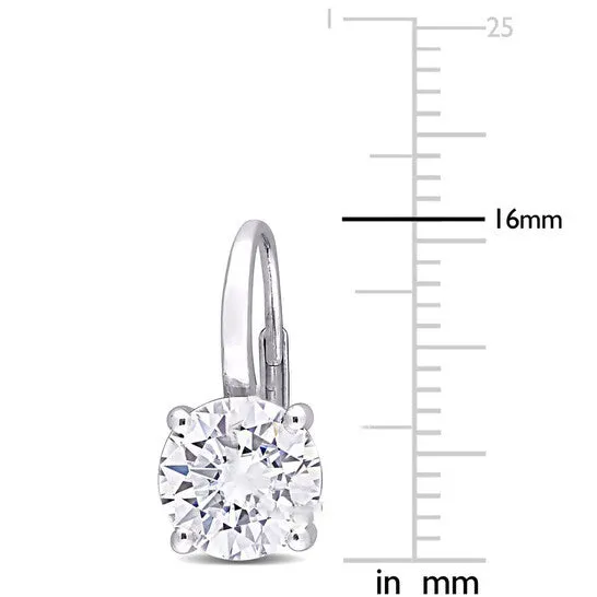 Original AMOUR 4 CT DEW Created Moissanite Leverback Earrings In 14K White Gold JMS always Earrings Original AMOUR 4 CT DEW Created Moissanite Leverback Earrings In 14K White Gold JMS always Earrings
