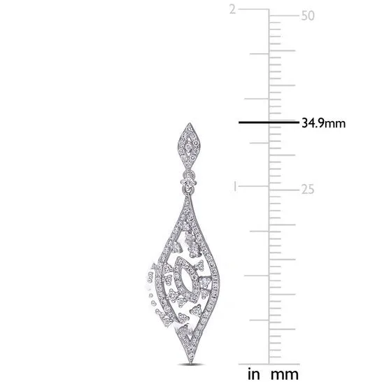 Original AMOUR 78 CT TW Diamond Teardrop Vintage Earrings In 14K White Gold JMS always Earrings Original AMOUR 78 CT TW Diamond Teardrop Vintage Earrings In 14K White Gold JMS always Earrings
