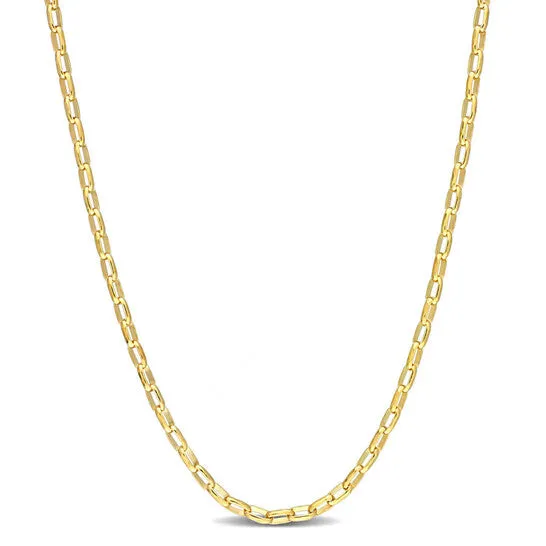 Original AMOUR Fancy Rectangular Rolo Chain Necklace In Yellow Plated Sterling Silver 20 In JMS always Necklaces Original AMOUR Fancy Rectangular Rolo Chain Necklace In Yellow Plated Sterling Silver 20 In JMS always Necklaces