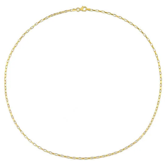 Original AMOUR Fancy Rectangular Rolo Chain Necklace In Yellow Plated Sterling Silver 20 In JMS always Necklaces Original AMOUR Fancy Rectangular Rolo Chain Necklace In Yellow Plated Sterling Silver 20 In JMS always Necklaces