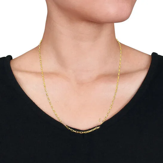 Original AMOUR Fancy Rectangular Rolo Chain Necklace In Yellow Plated Sterling Silver 20 In JMS always Necklaces Original AMOUR Fancy Rectangular Rolo Chain Necklace In Yellow Plated Sterling Silver 20 In JMS always Necklaces