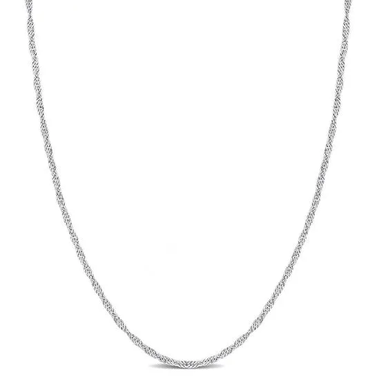 Original AMOUR Singapore Chain Necklace In Platinum 16 In JMS always Necklaces Original AMOUR Singapore Chain Necklace In Platinum 16 In JMS always Necklaces
