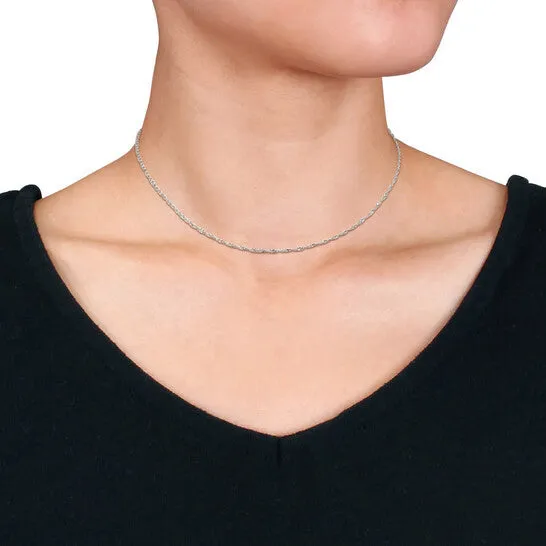 Original AMOUR Singapore Chain Necklace In Platinum 16 In JMS always Necklaces Original AMOUR Singapore Chain Necklace In Platinum 16 In JMS always Necklaces