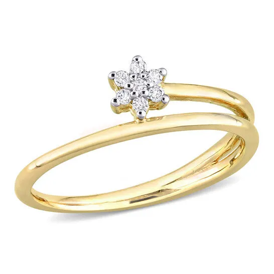 Original Amour Yellow Plated Sterling Silver Diamond Accent Floral Promise Ring JMS always Rings Original Amour Yellow Plated Sterling Silver Diamond Accent Floral Promise Ring JMS always Rings