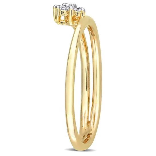 Original Amour Yellow Plated Sterling Silver Diamond Accent Floral Promise Ring JMS always Rings Original Amour Yellow Plated Sterling Silver Diamond Accent Floral Promise Ring JMS always Rings