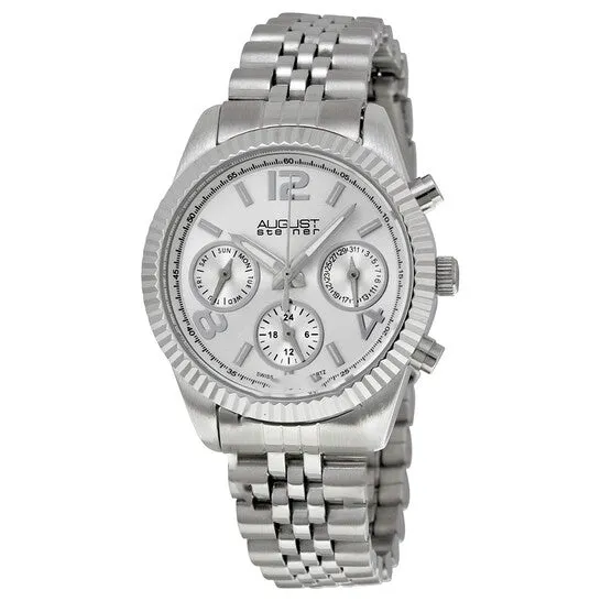Original August Steiner SilverTone Ladies Watch AS8103SS JMS always Rings Original August Steiner SilverTone Ladies Watch AS8103SS JMS always Rings