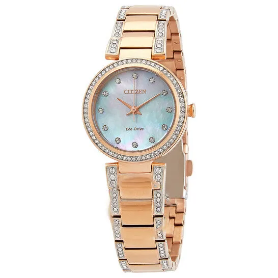 Original Citizen EcoDrive Crystal Mother of Pearl Dial Ladies Watch EM084351D JMS always Watches Original Citizen EcoDrive Crystal Mother of Pearl Dial Ladies Watch EM084351D JMS always Watches