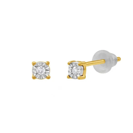 Original Diamond Muse 002 cttw Yellow Gold Over Sterling Silver Round Diamond Stud Earrings for Women JMS always Earrings Original Diamond Muse 002 cttw Yellow Gold Over Sterling Silver Round Diamond Stud Earrings for Women JMS always Earrings