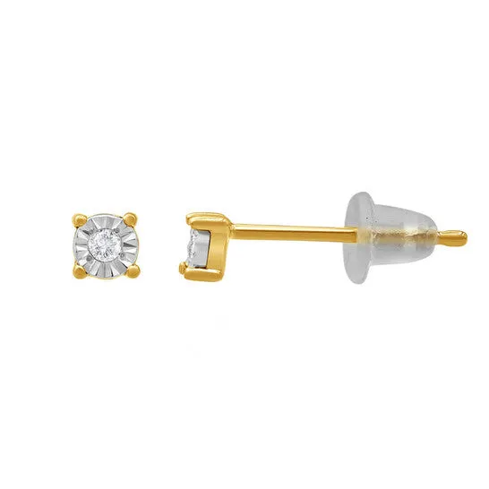 Original Diamond Muse 002 cttw Yellow Gold Over Sterling Silver Round Diamond Stud Earrings for Women JMS always Earrings Original Diamond Muse 002 cttw Yellow Gold Over Sterling Silver Round Diamond Stud Earrings for Women JMS always Earrings