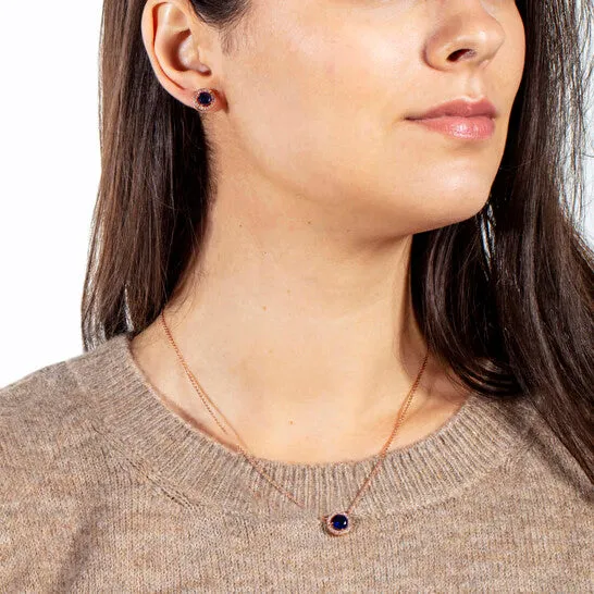 Original Elegant Confetti Womens 18K Rose Gold Plated Blue CZ Simulated Diamond Classic Halo Stud Earrings JMS always Earrings Original Elegant Confetti Womens 18K Rose Gold Plated Blue CZ Simulated Diamond Classic Halo Stud Earrings JMS always Earrings