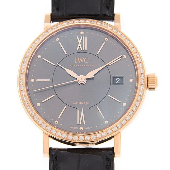 Original IWC Portofino 18kt Rose Gold Anthracite Dial Diamond Automatic Midsize Watch 458108 JMS always Watches Original IWC Portofino 18kt Rose Gold Anthracite Dial Diamond Automatic Midsize Watch 458108 JMS always Watches