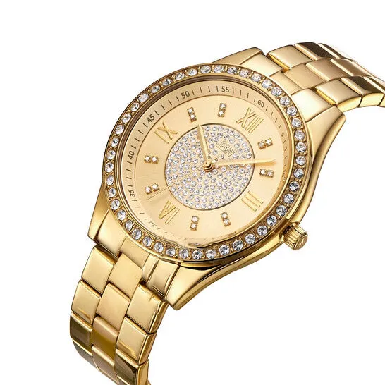Original JBW Mondrian Gold Diamond Dial 18kt Gold Plated Stainless Steel Ladies Watch J6303B JMS always Earrings Original JBW Mondrian Gold Diamond Dial 18kt Gold Plated Stainless Steel Ladies Watch J6303B JMS always Earrings