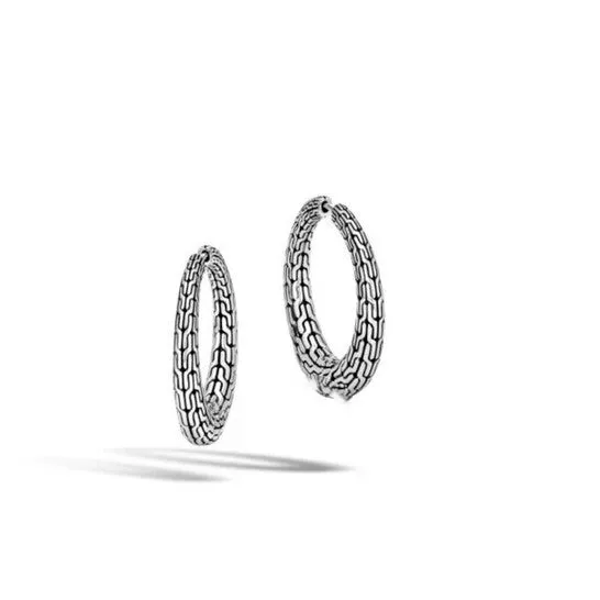 Original John Hardy Classic Chain Silver Small Graduated Hinged Earrings EB93298 JMS always Earrings Original John Hardy Classic Chain Silver Small Graduated Hinged Earrings EB93298 JMS always Earrings