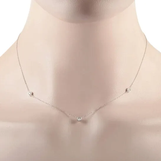 Original LB Exclusive 14K White Gold 025ct Diamond Necklace JMS always Necklaces Original LB Exclusive 14K White Gold 025ct Diamond Necklace JMS always Necklaces