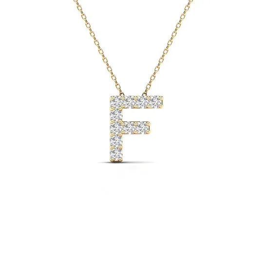 Original Maulijewels 010 Carat Natural Diamond Initial F Necklace Pendant For Mens Women In 14K Solid Yellow Gold With 18 Cable Chain JMS always Necklaces Original Maulijewels 010 Carat Natural Diamond Initial F Necklace Pendant For Mens Women In 14K Solid Yellow Gold With 18 Cable Chain JMS always Necklaces