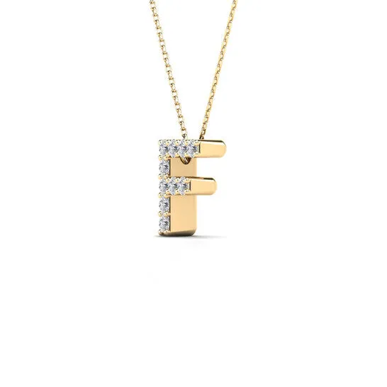 Original Maulijewels 010 Carat Natural Diamond Initial F Necklace Pendant For Mens Women In 14K Solid Yellow Gold With 18 Cable Chain JMS always Necklaces Original Maulijewels 010 Carat Natural Diamond Initial F Necklace Pendant For Mens Women In 14K Solid Yellow Gold With 18 Cable Chain JMS always Necklaces