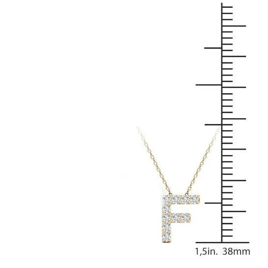 Original Maulijewels 010 Carat Natural Diamond Initial F Necklace Pendant For Mens Women In 14K Solid Yellow Gold With 18 Cable Chain JMS always Necklaces Original Maulijewels 010 Carat Natural Diamond Initial F Necklace Pendant For Mens Women In 14K Solid Yellow Gold With 18 Cable Chain JMS always Necklaces