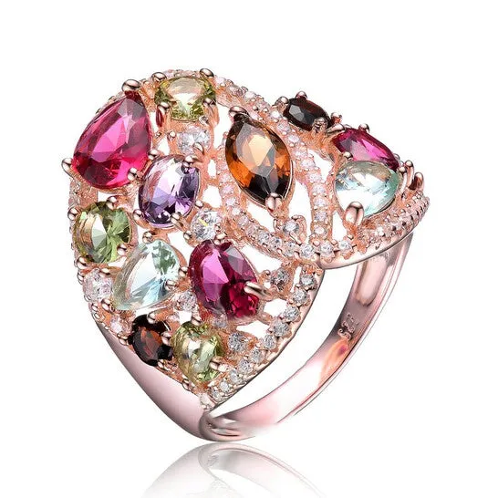 Original Megan Walford Rose Over Sterling Silver Muti Color Cubic Zirconia Ring JMS always Rings Original Megan Walford Rose Over Sterling Silver Muti Color Cubic Zirconia Ring JMS always Rings