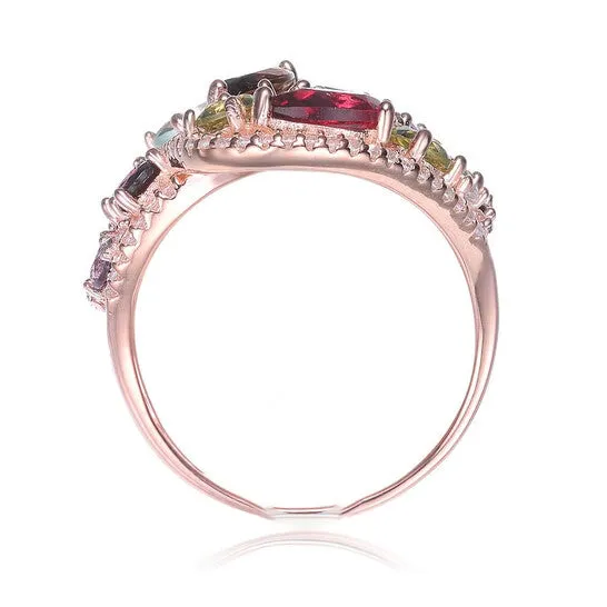 Original Megan Walford Rose Over Sterling Silver Muti Color Cubic Zirconia Ring JMS always Rings Original Megan Walford Rose Over Sterling Silver Muti Color Cubic Zirconia Ring JMS always Rings