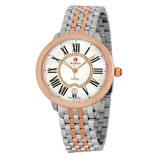 Original Michele Serein White Mother Of Pearl Dial Twotone Ladies Watch MWW21B000048 JMS always Rings Original Michele Serein White Mother Of Pearl Dial Twotone Ladies Watch MWW21B000048 JMS always Rings