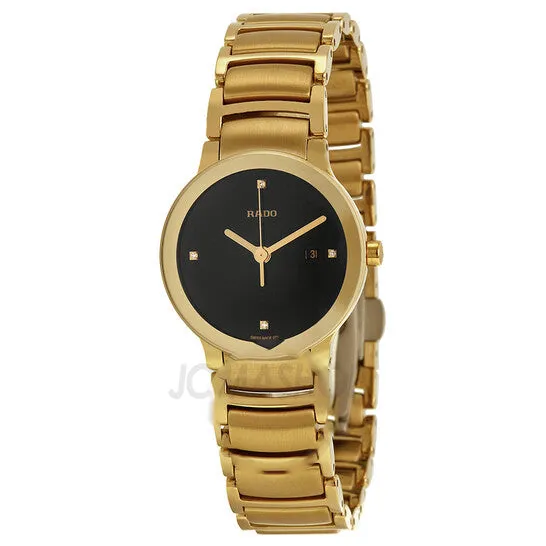 Original Rado Centrix Jubile Black Diamond Dial GoldPlated Stainless Steel Ladies Watch R30528713 JMS always Bracelets Original Rado Centrix Jubile Black Diamond Dial GoldPlated Stainless Steel Ladies Watch R30528713 JMS always Bracelets