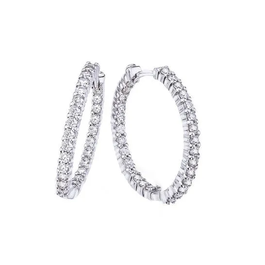 Original Roberto Coin 18K White Gold Inside Outside Diamond Hoop Earrings JMS always Earrings Original Roberto Coin 18K White Gold Inside Outside Diamond Hoop Earrings JMS always Earrings