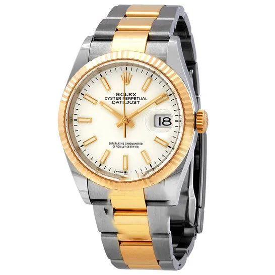 Original Rolex Datejust 36 White Dial Mens Stainless Steel and 18kt Yellow Gold Oyster Watch 126233WSO JMS always Earrings Original Rolex Datejust 36 White Dial Mens Stainless Steel and 18kt Yellow Gold Oyster Watch 126233WSO JMS always Earrings