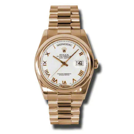 Original Rolex DayDate White Dial 18K Everose Gold President Automatic Mens Watch 118205WRP JMS always PreStyled Sets Original Rolex DayDate White Dial 18K Everose Gold President Automatic Mens Watch 118205WRP JMS always PreStyled Sets