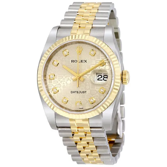 Original Rolex Oyster Perpetual Datejust 36 Silver With 10 Diamonds Dial Stainless Steel and 18K Yellow Gold Jubilee Bracelet Automatic Mens Watch 116233SJDJ JMS always Bracelets Original Rolex Oyster Perpetual Datejust 36 Silver With 10 Diamonds Dial Stainless Steel and 18K Yellow Gold Jubilee Bracelet Automatic Mens Watch 116233SJDJ JMS always Bracelets