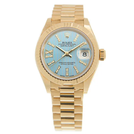 Original Rolex Oyster Perpetual Datejust Cornflower Blue Dial Automatic 18 Carat Yellow Gold Ladies Watch 279178CFBLSRDP JMS always Watches Original Rolex Oyster Perpetual Datejust Cornflower Blue Dial Automatic 18 Carat Yellow Gold Ladies Watch 279178CFBLSRDP JMS always Watches
