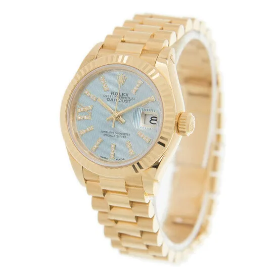 Original Rolex Oyster Perpetual Datejust Cornflower Blue Dial Automatic 18 Carat Yellow Gold Ladies Watch 279178CFBLSRDP JMS always Watches Original Rolex Oyster Perpetual Datejust Cornflower Blue Dial Automatic 18 Carat Yellow Gold Ladies Watch 279178CFBLSRDP JMS always Watches