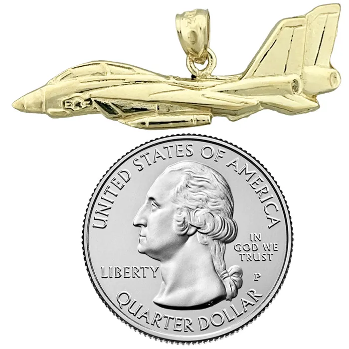 PreStyled Sets Goldia 14K Gold F14A Tomcat Fighter Jet Pendant
