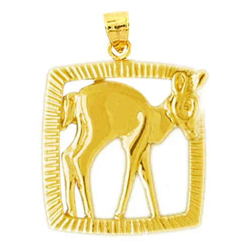 PreStyled Sets Goldia 14K Gold Framed Deer Pendant