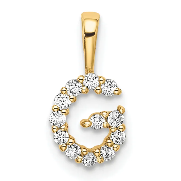 PreStyled Sets Goldia 14k Yellow Gold 18 Ct Lab Grown Diamond VSSI G Letter G Intitial Pendant PreStyled Sets Goldia 14k Yellow Gold 18 Ct Lab Grown Diamond VSSI G Letter G Intitial Pendant