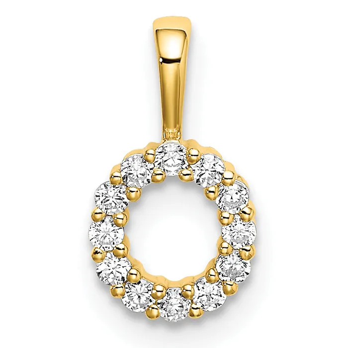 PreStyled Sets Goldia 14k Yellow Gold 18 Ct Lab Grown Diamond VSSI G Letter O Intitial Pendant PreStyled Sets Goldia 14k Yellow Gold 18 Ct Lab Grown Diamond VSSI G Letter O Intitial Pendant