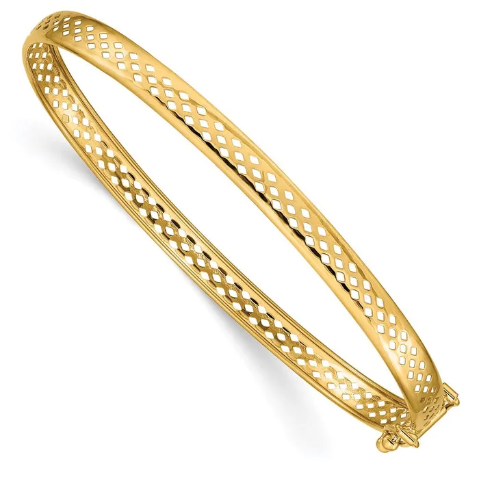 PreStyled Sets Goldia 14k Yellow Gold Polished Safety Clasp 475mm Bangle