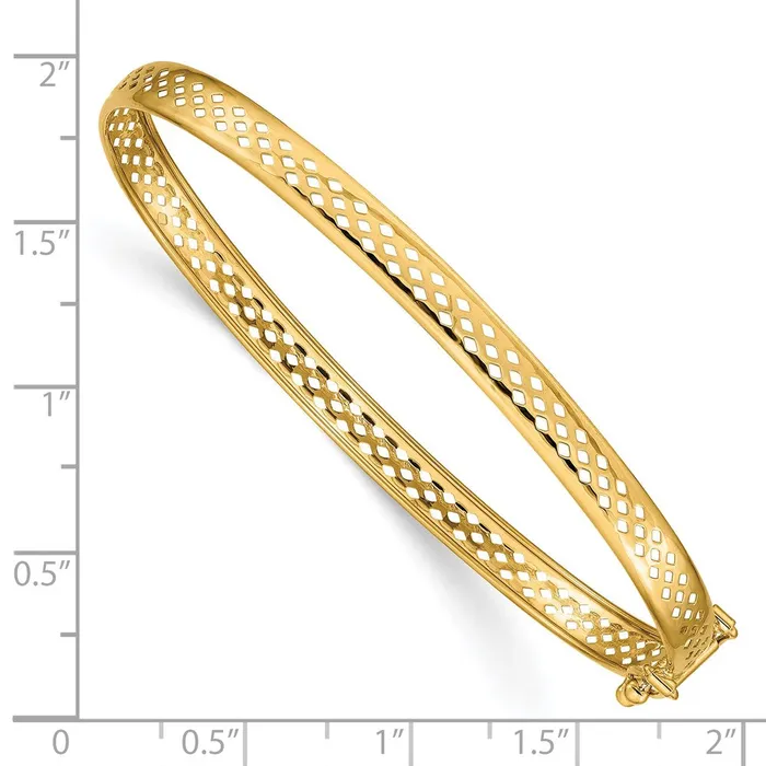 PreStyled Sets Goldia 14k Yellow Gold Polished Safety Clasp 475mm Bangle