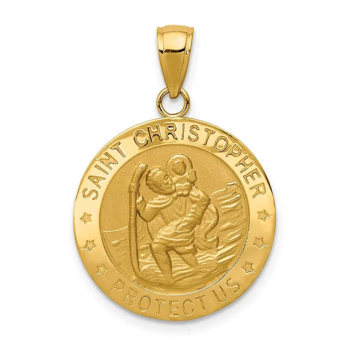 PreStyled Sets Goldia 14k Yellow Gold Saint Christopher Medal Pendant