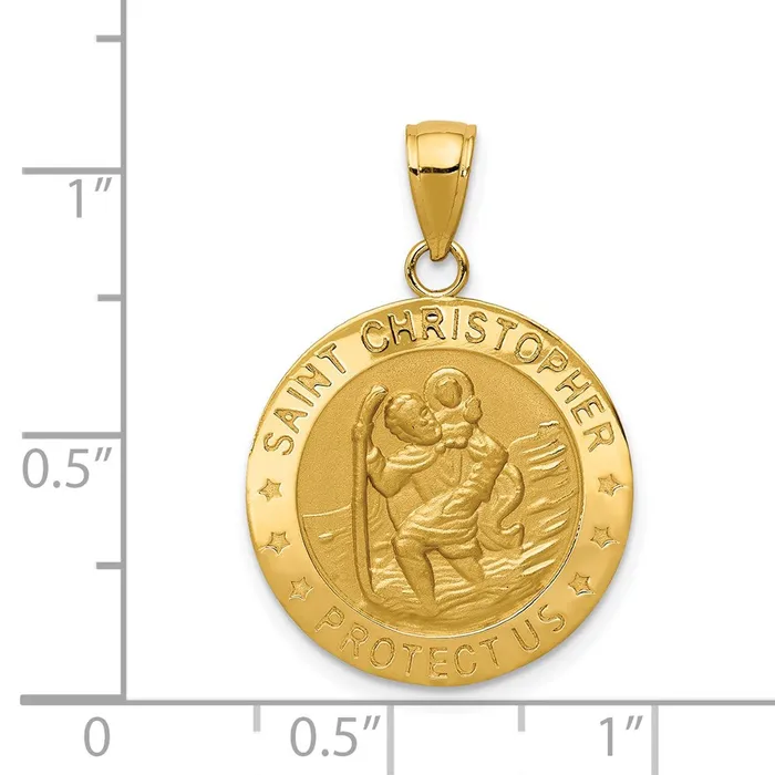 PreStyled Sets Goldia 14k Yellow Gold Saint Christopher Medal Pendant