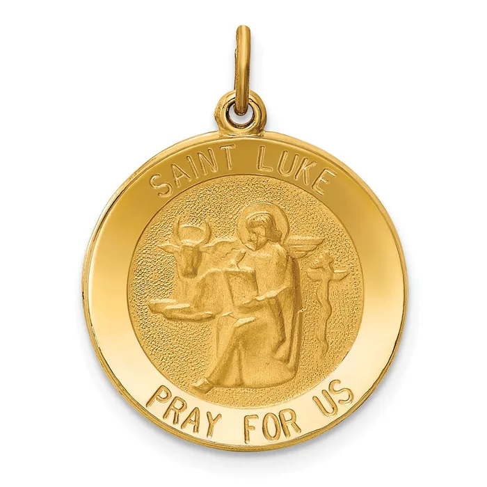 PreStyled Sets Goldia 14k Yellow Gold Saint Luke Medal Pendant