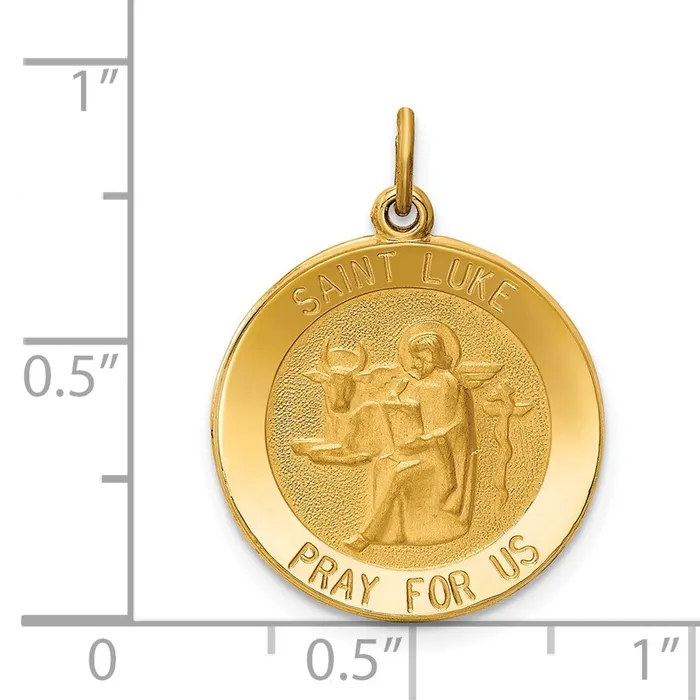 PreStyled Sets Goldia 14k Yellow Gold Saint Luke Medal Pendant