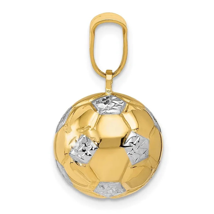 PreStyled Sets Goldia 14k Yellow Rhodium Gold wRhodium Soccer Ball Pendant