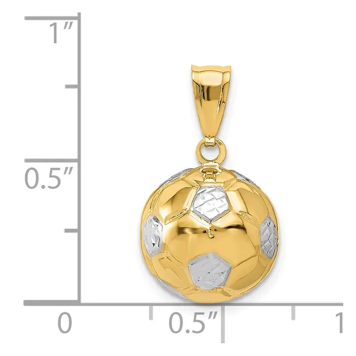 PreStyled Sets Goldia 14k Yellow Rhodium Gold wRhodium Soccer Ball Pendant