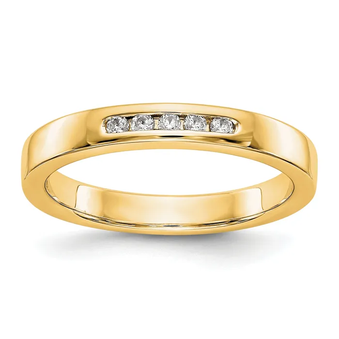 Rings 009ct CZ Solid Real 14K Yellow Gold 516mm Stone Channel Wedding Band Ring Goldia Rings 009ct CZ Solid Real 14K Yellow Gold 516mm Stone Channel Wedding Band Ring Goldia