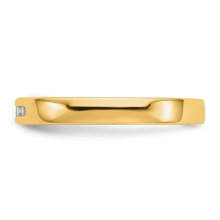Rings 009ct CZ Solid Real 14K Yellow Gold 516mm Stone Channel Wedding Band Ring Goldia
