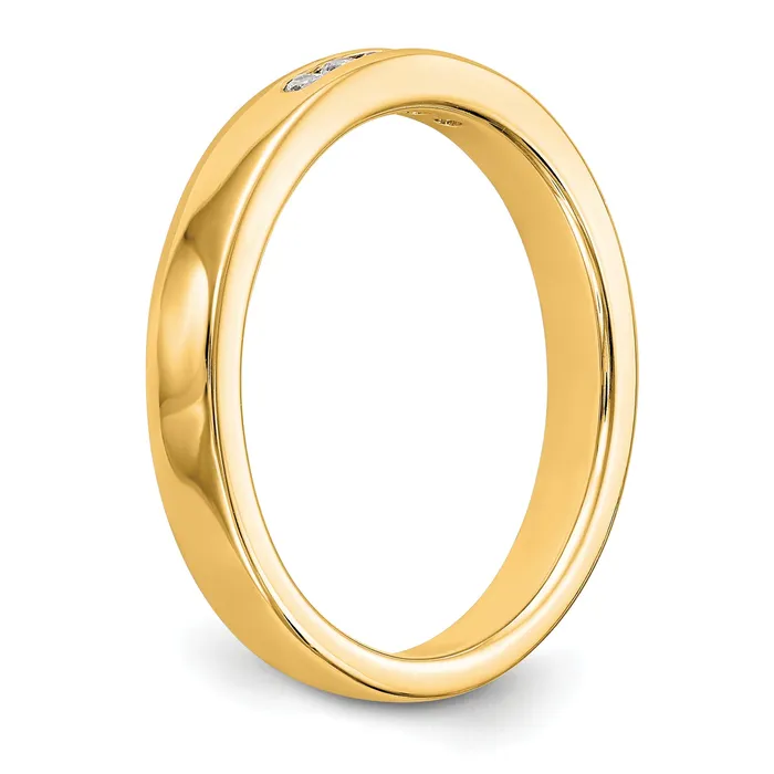 Rings 009ct CZ Solid Real 14K Yellow Gold 516mm Stone Channel Wedding Band Ring Goldia