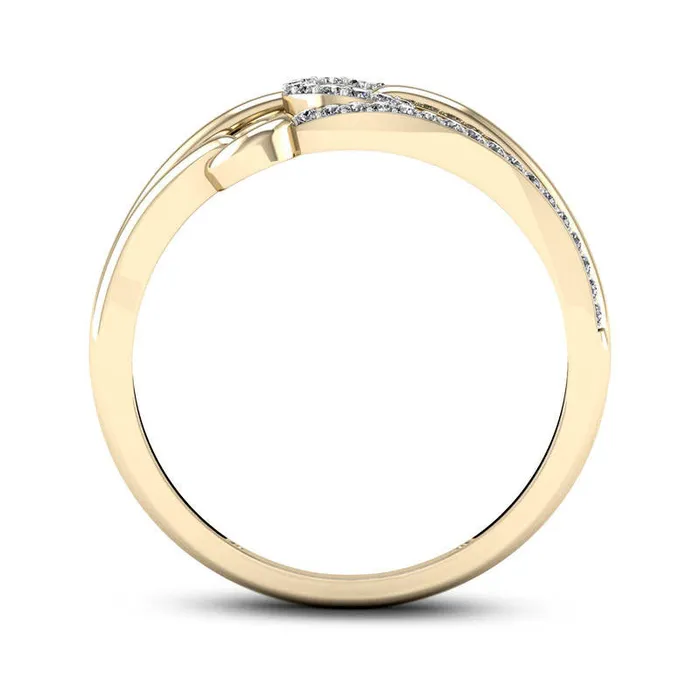 Rings 013 CT TW Natural Diamond Triple Circle MultiRow Ring in Solid 10K Yellow Gold Goldia Rings 013 CT TW Natural Diamond Triple Circle MultiRow Ring in Solid 10K Yellow Gold Goldia