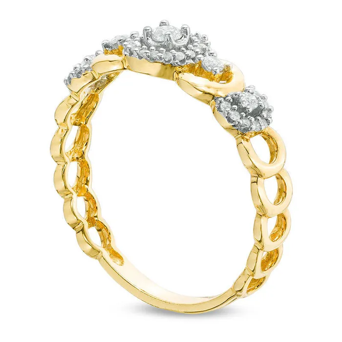 Rings 020 CT TW Natural Diamond Frame Ring in Solid 10K Yellow Gold Goldia Rings 020 CT TW Natural Diamond Frame Ring in Solid 10K Yellow Gold Goldia