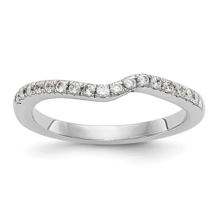 Rings 020ct CZ Solid Real 14K White Gold Contoured Wedding Wedding Band Ring Goldia Rings 020ct CZ Solid Real 14K White Gold Contoured Wedding Wedding Band Ring Goldia