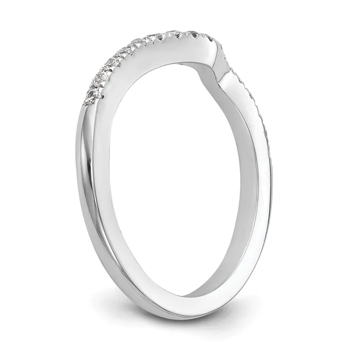 Rings 020ct CZ Solid Real 14K White Gold Contoured Wedding Wedding Band Ring Goldia